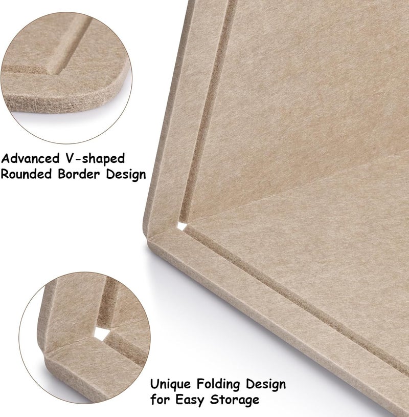 Bcabo Foldable Large Bulletin Board, 60x36 Inches Cork Board Alternative, Large Felt Board Decorative Pin Board for Wall, Foldable Photo Board Self-Adhesive Vision Board with 36 Pushpins Khaki - Image 5